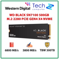 WD SN7100 Black 500GB SSD Hard Drive – M.2 2280 PCIe Gen4 x4 (Read 6800MB/s - Write 5800MB/s)