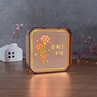 客製化 康乃馨小燈箱 夜燈 小夜燈 生日禮物 母親節禮物