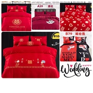 wedding 1800tc ice silk bedsheet set comforter set Queen king super king贵族冰丝床单棉被款