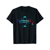Men' & Women' Vintage Audio Vu Meter T-Shirt - Black Retro Soundwave Frequency Graphic, Design, Loos