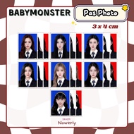 BABYMONSTER Pas Photo 3x4 3PCS ID PHOTO BABYMONSTER KPOP RUKA AHOEON RORA ASA Unofficial