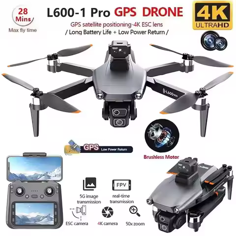 L600-1 Pro GPS Drone 4K Professional HD Dual Camera With Screen 5G WIFI 360°Obstacle Avoidance Brush