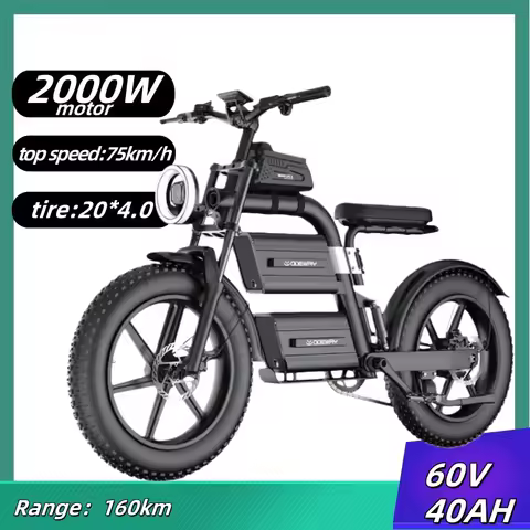 E20 e bike 2000W motor 60v 40ah Powerful Battery 20 inch Electric Bike Fron and Rear Oil Disc brake