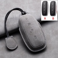Remote Key Leather Case Cover Keychain For Denza D9 N7 N8 MPV DENZA D9 EV 2024-2025 BYD DENZA EV