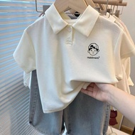COD 2026 Middle Big Kid Polo Girl Baby Pure Cotton Short-Sleeved T-Shirt 2025 Summer New Style Lapel