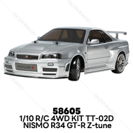 TAMIYA 58605 1/10 R/C 4WD Nismo R34 GT-R Z-Tune (TT-02D Chassis) Drift Spec ชุดประกอบรถบังคับทามิย่า