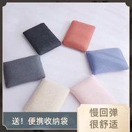 Single Ultra-Thin Small Pillow Memory Foam Office Thin Nap Pillow Student Bread Pillow Portable Storage Travel Pillow