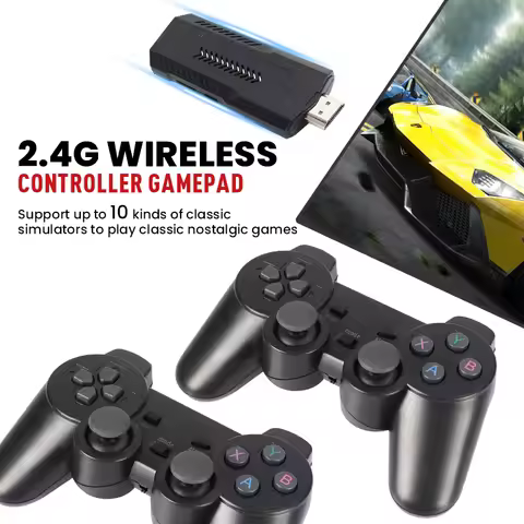 New X2 Plus Game Stick 4K HD Video Game Console 2.4G Double Wireless Controller Game Stick For N64/P