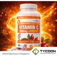 (Clearance) Principle Nutrition Vitamin C 1000mg + Rosehips | 6-Hour Time Release | 180 + 30 Tablets