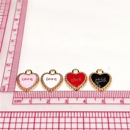 4PCS Love Heart Drip Alloy Charms Diy for Jewelry Making