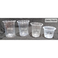 Gelas Plastik / Gelas Cup / Gelas Pop Ice 10 oz / 12 oz / 14 oz / 16