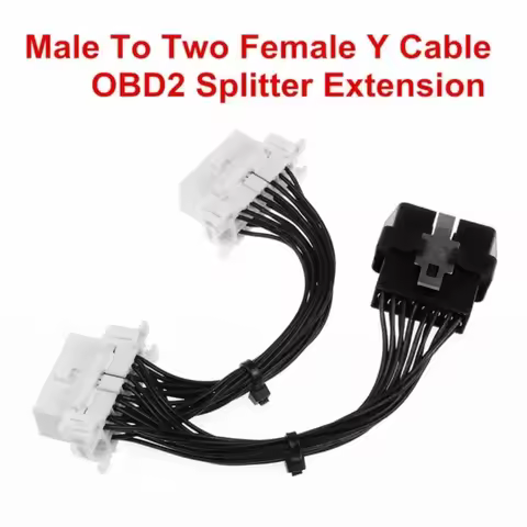 Newest 16 pin OBD2 OBDii OBD 2 Splitter Extension Cable one Male to Two Female Y Cable OBD2 splitter