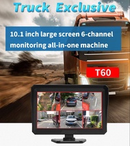 T60 6 Channel AHD DVR Monitor For Truck Bus Digital Video Recorder 10.1 Inch Screen 720P Night Visio