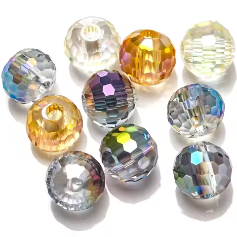 ZHUBI AAA 96 Faceted Ball Bead 14mm 10pcs Charms Glass Beads Jewelry Making DIY Crystal Crafts Beadi