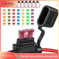 [lifestyle] 10Pack Inline Fuse Holder 12V,12 AWG Waterproof Fuse Holder with 35Pcs (5A/7.5A/10A/15A/