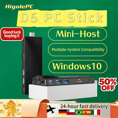 Higole D5 Fanless Mini TV PC Stick Intel Pentium N4200 Windows 10 4GB 64GB WiFi5 4K Media Player Por