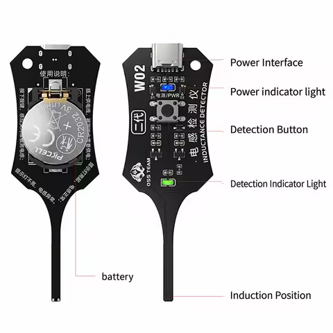 W02 Inductance Tester Mainboard Coil Tester Inductance Detector Tool Repair Electromagnetic Inductio