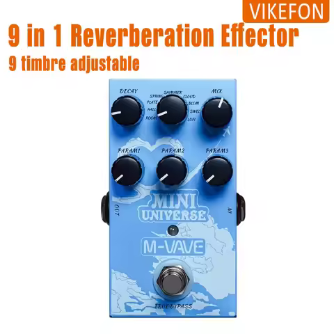 M-VAVA Mini-Universe Digital Reverb Pedal Analog Reverberation Guitar Pedal 9 Reverb Tones Pedal Pur