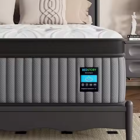 Extra Firm Queen Mattress 14 Inch, Deep Sleep Hybrid Mattresses 7Zone Pain Relief Extra Firm Bed in 