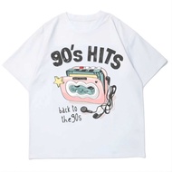 Back To The 90s Retro Printed T-Shirt Short Sleeves White 90s Music