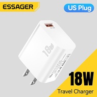 Essager 18W USB-A Charger Fast Charging QC 3.0/2.0 USBA Quick Chargers Travel Recharge For iPhone16 