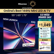 Hisense E8Q 55/65/75 inch ULED Mini LED AI TV | Hi-View AI Engine | Native 144Hz Refresh Rate