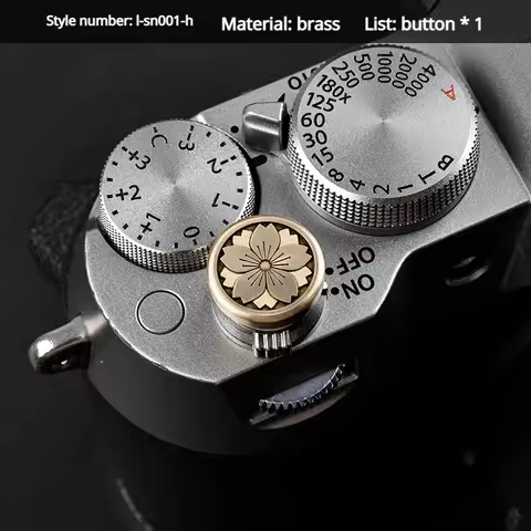 Camera Metal Soft Shutter Release Button Hot Shoe Cover for Fujifilm XT50 X100VI XM5 XE4 Nikon ZF Di