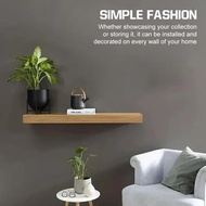 Solid Wood Floating Shelf with Hidden Compartment Wall-Mounted Storage Rack Home Decor
