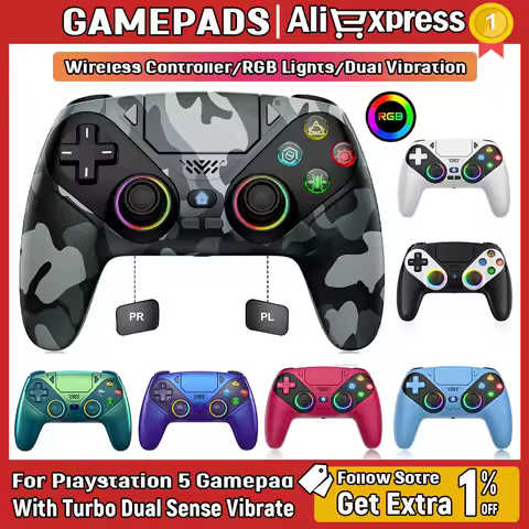 Bluetooth Gamepad For Playstation 5/Ps5 Controller Pc Wireless Console Controller With Turbo Dual Se