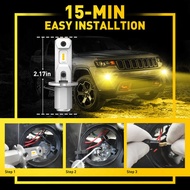 AUXITO Led Fog Light H3 2pcs Yellow Canbus Bulb 3000k 6500K