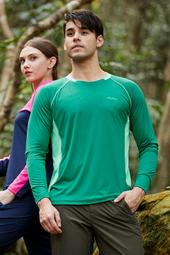(登山屋)ATUNAS 歐都納男款長袖排汗T恤A1TSBB01M松綠