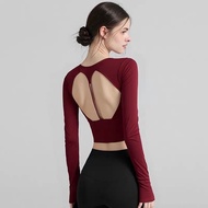 Sexy Backless Yoga Clothes Long-Sleeved Tops Pilates Training Fitness Clothes