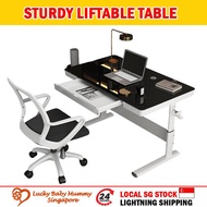 Hand Crank Free Lift Height Adjustable Computer Table for Office Manual PC Desk