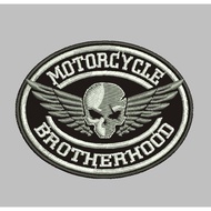 HP-R16 PATCH LOGO BROTHERHOOD MOTORCYCLE WING HEAD SKULL OVAL EMBROIDERY ACCESSORIES BET/ EMBLEM