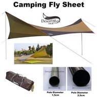 Upgraded 2.5cm Pole 5.5x5.6m DESERT FOX Outdoor Waterproof Large Camping Camp Tent Flysheet Fly Flyi