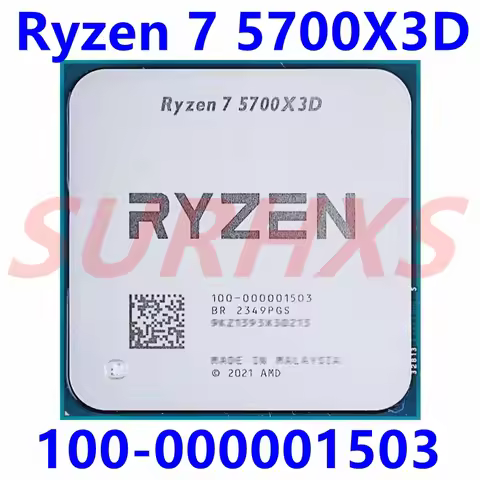 AMD Ryzen 7 5700X3D R7 5700X3D 5000 Series 8-Core 4.1 GHz 100-000001503 Socket AM4 Thread CPU Proces