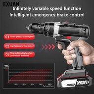 Household Lithium Impact Drill Kit High-Power Dual Speed Electric Drill Multifunctional Screwdriver