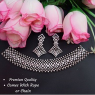 Premium Designer AD Choker Necklace Set - D14 - Artlah | indian Necklace set