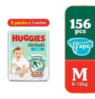 Huggies AirSoft Tape Diaper Super Jumbo Pack M52 M size (3 Packs)