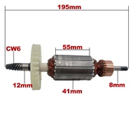 Free Bearing & Carbon Brush！AC220V-240V Armature Rotor Anchor Replacement for MAKITA Sander Polisher