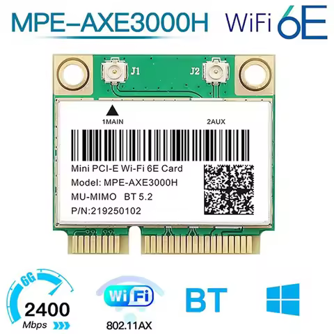 SB-Wifi 6E Wireless Card MPE-AXE3000H Mini PCI-E Wifi 6E Card Mini PCIE Wi-Fi Adapter
