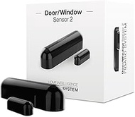 FIBARO Door Windows Sensor 2 / Z-Wave Plus Door Window and Temperature Sensor, Black, FGDW-002-3