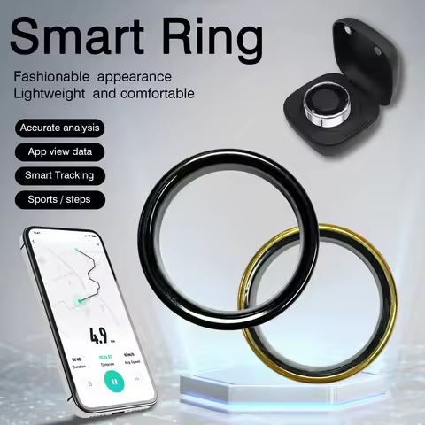 Smart Ring with Charging Case for Men Women, Health and Sleep Monitor, IP68 5ATM Waterproof, Multi-s