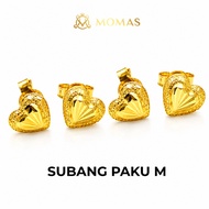 Subang Paku Love M Emas Original Emas 916 Subang Emas Bajet Emas Tulen 916
