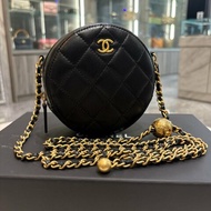 *SHIHNA名牌精品* CHANEL AP1449 黑金 MINI COCO 金球圓餅包 保卡款