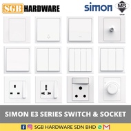 Simon E3 Switch & Socket / Switch Socket / Socket Outlet E3 Simon Sirim Approved (White/ Silver) UP