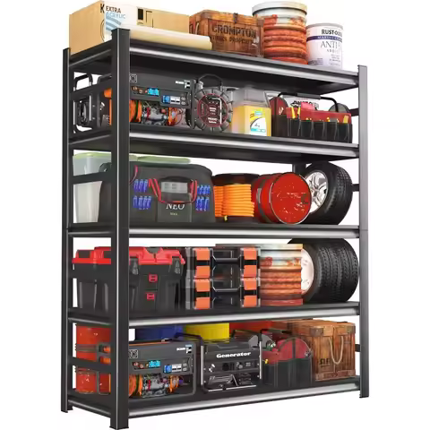 Garage Shelving Unit, 78" H|48" W All-Metal and Storage-Easy Assembly Shelves 5-Tier Rack, Adjustabl