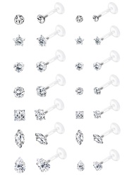 Jstyle 14Pairs 16G Forward Helix Cartilage Tragus Earring Studs Internal Threaded Labret Lip Monroe 