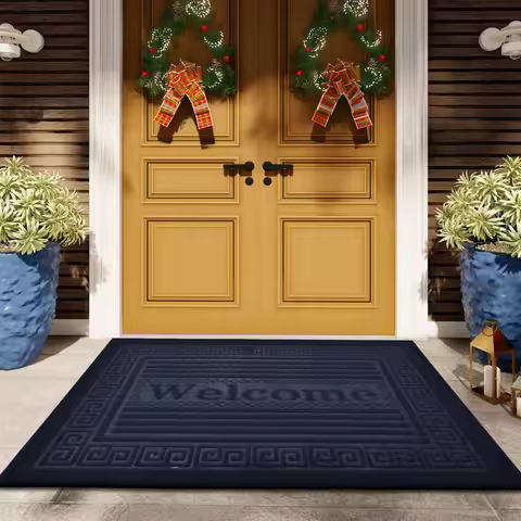 1PC Double Stripe Entry Carpet Office Home Kitchen Bathroom Non-Slip PVC Pad Carpet
