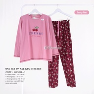 Baju Tidur One Set XXL PP Forever Sweet Set Piyama Wanita Jumbo Lengan Panjang WV-0624